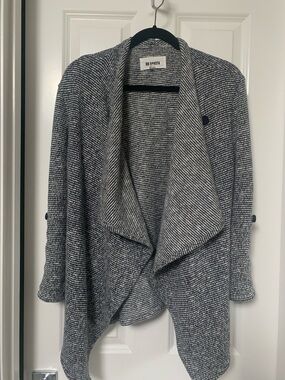BB Dakota Draped Knit Cardigan - Navy & White